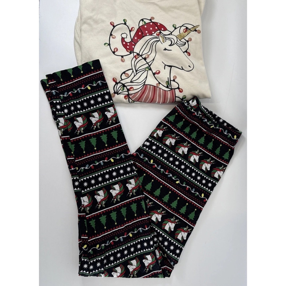 Holiday Time Girls‎ Christmas Top And Printed Leggings, Size 14-16